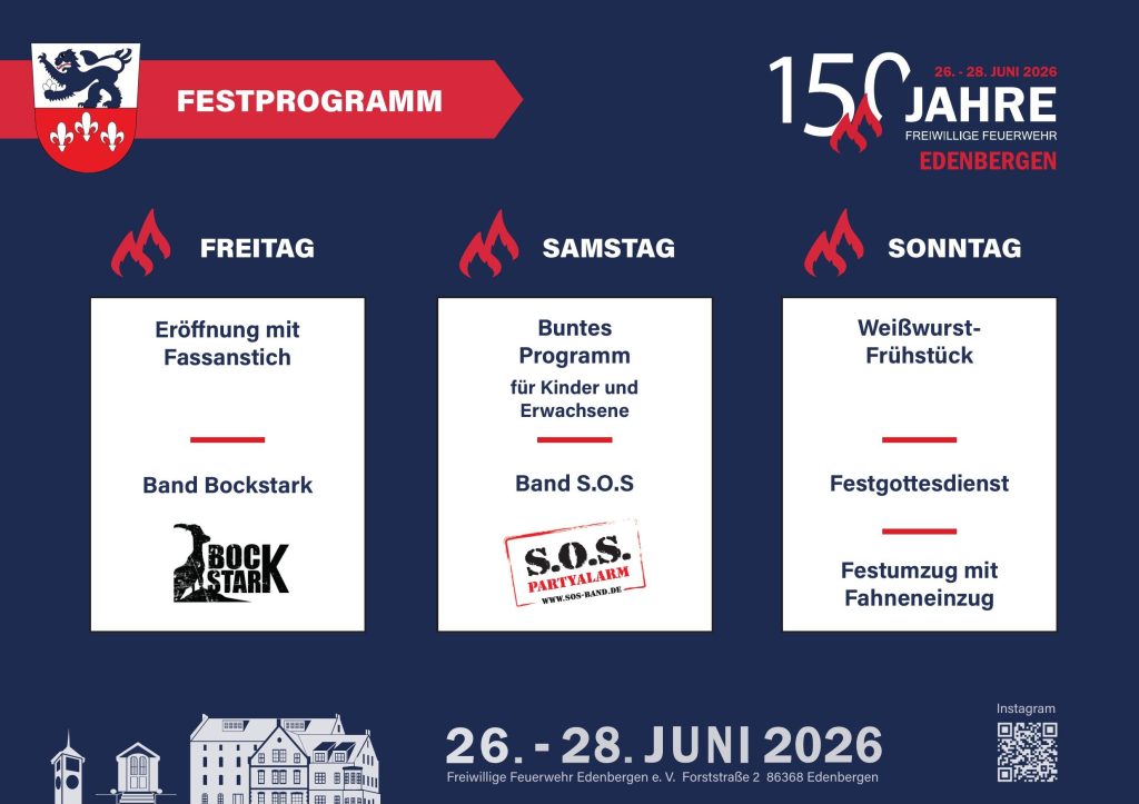 Programm Feuerwehrfest Edenbergen 2026 150 Jahre
